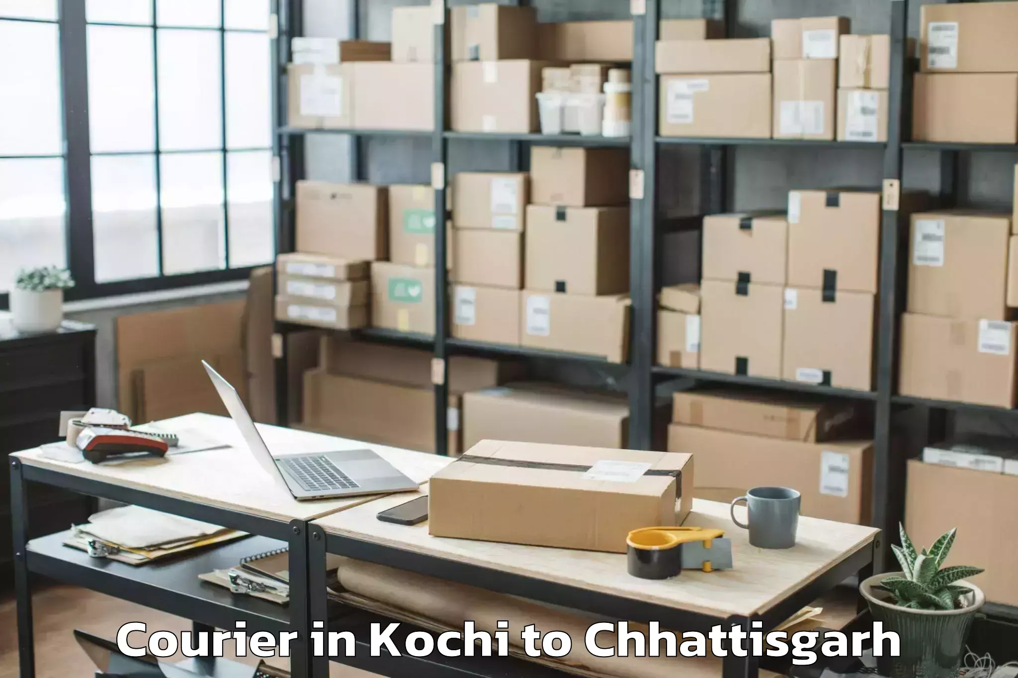 Top Kochi to Sarguja University Ambikapur Courier Available